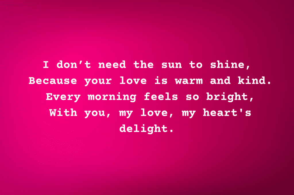 23 Short Good Morning Love Poems for Her to Make Her Smile